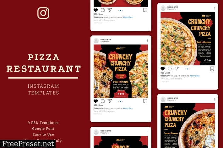 Pizza Restaurant Instagram Post Template