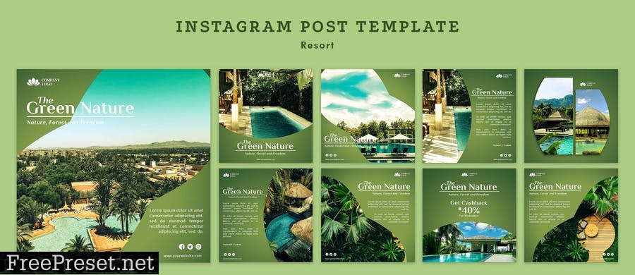 Resort Instagram Post Template ZTG635H