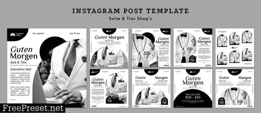 Suit & Ties Shop Instagram Post Template EDLVABU