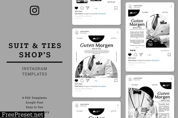 Suit & Ties Shop Instagram Post Template EDLVABU