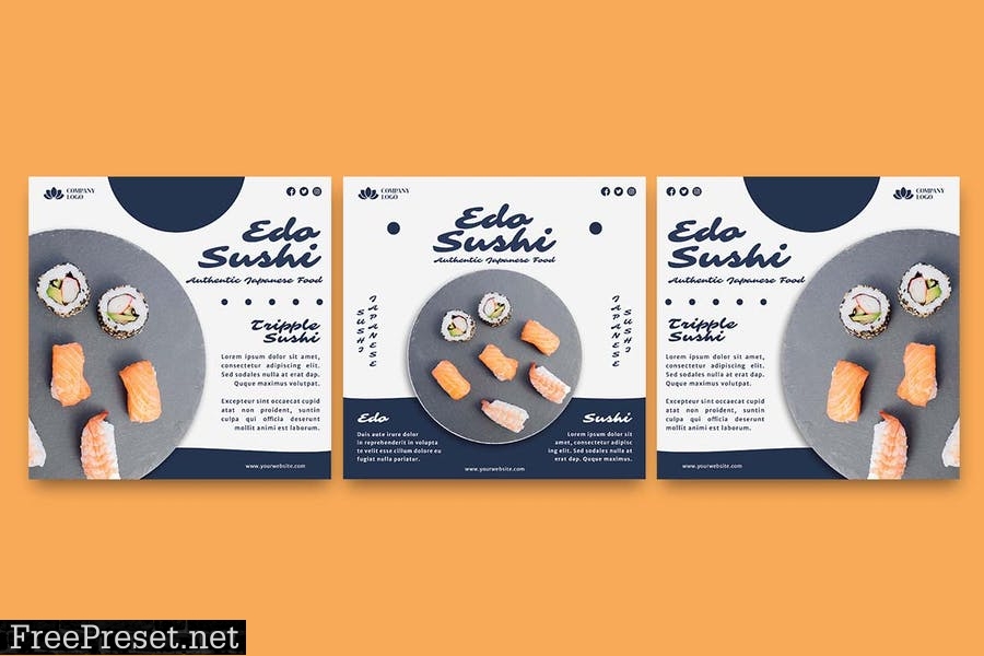 Sushi Restaurant Instagram Post Template