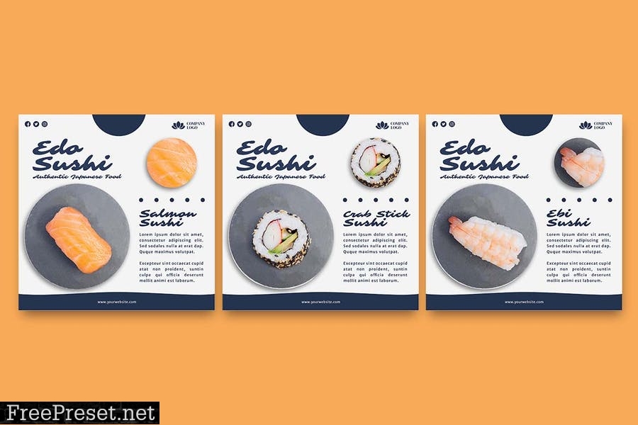 Sushi Restaurant Instagram Post Template