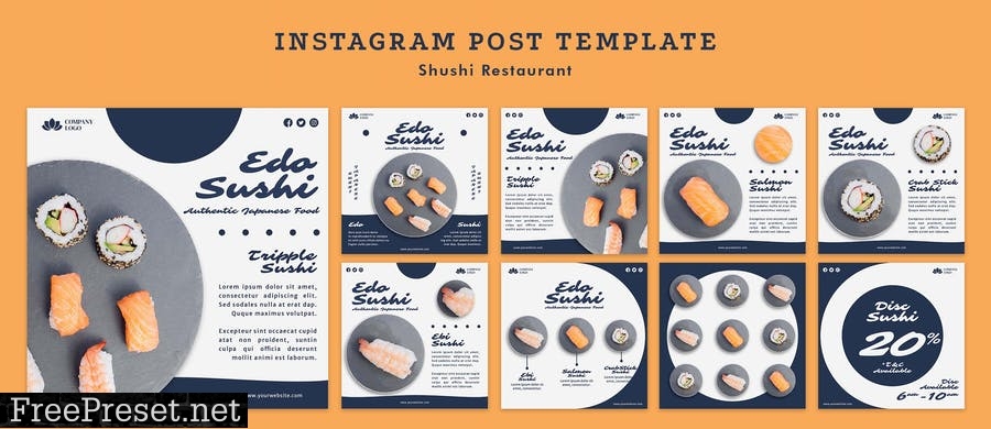 Sushi Restaurant Instagram Post Template