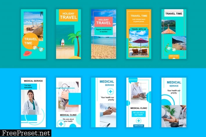 Travel and Medical Instagram Stories Template 8UF787T