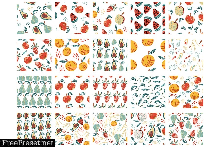 Abstract Fruit Pattern Collection 4NW9KPB