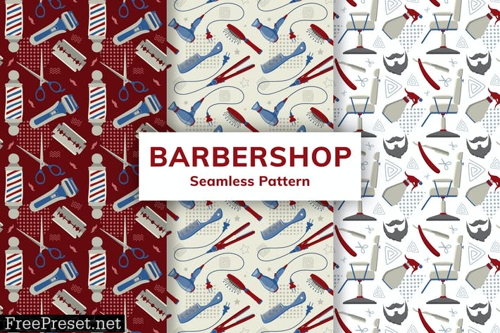 Barbershop Seamless Pattern 4SLEH7J