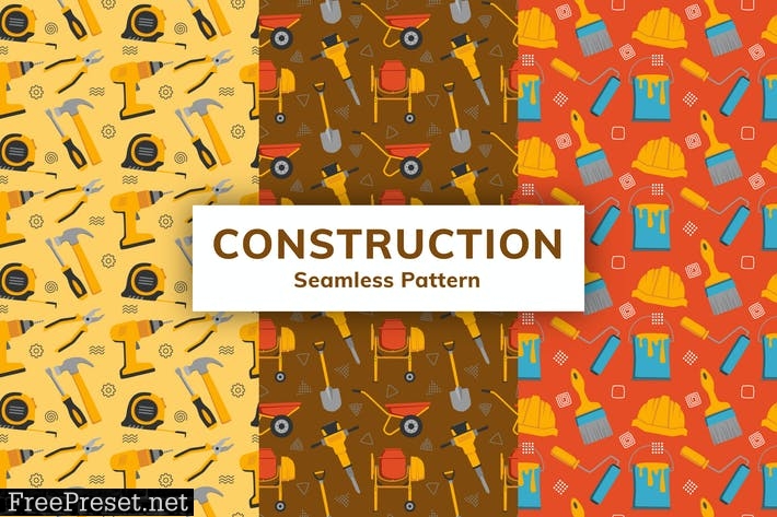 Construction Seamless Pattern F5PDR7T