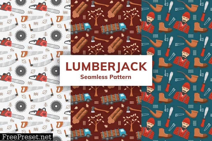 Lumberjack Seamless Pattern T9LXVVR