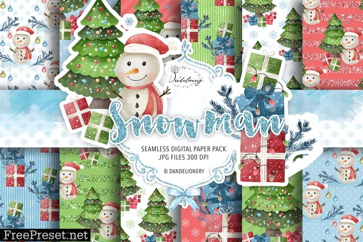 Snowman digital paper pack 85Y3GGM