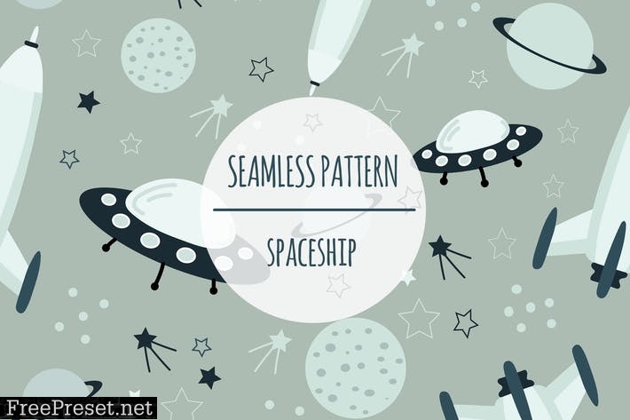 Spaceship – Seamless Pattern YKN4FWB