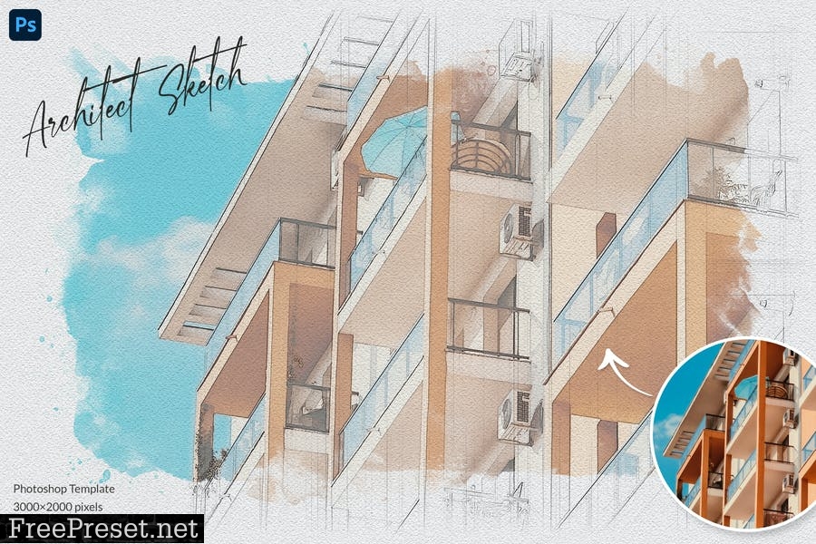 Architect Sketch Photo Template Y2L7WRN