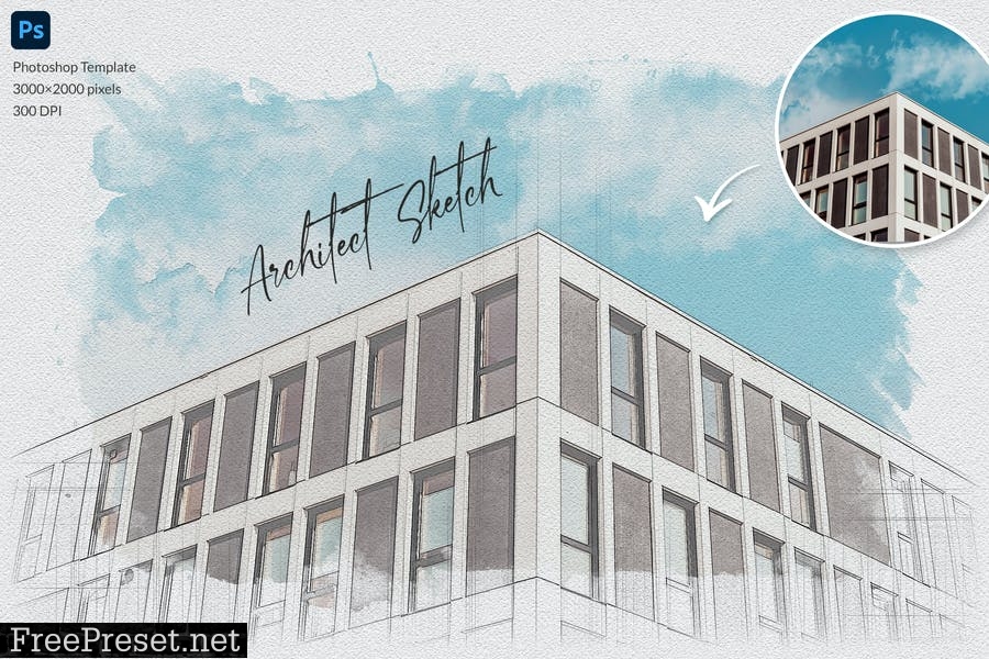 Architect Sketch Photo Template Y2L7WRN