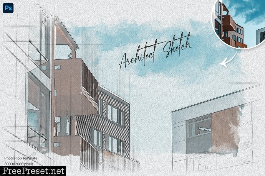 Architect Sketch Photo Template Y2L7WRN