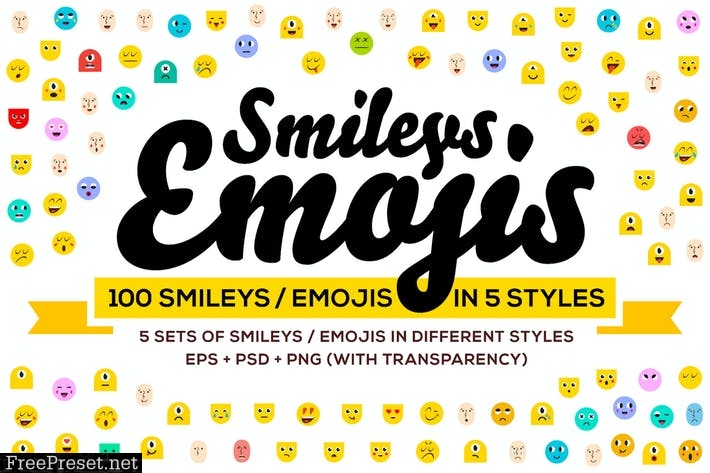 100 Emoji & Smiley Bundle Pack Vol 1 3PQDUXK