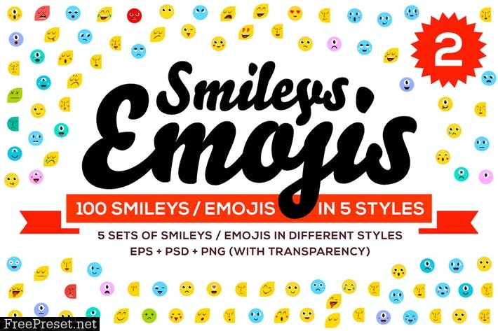 100 Emoji & Smiley Bundle Pack Vol 2 2XCMKR6