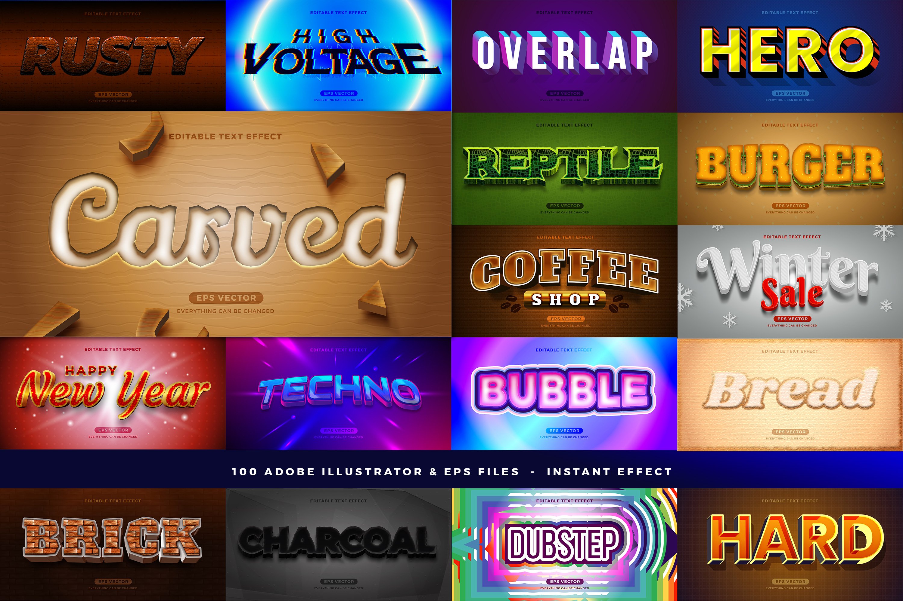 100 in 1 Bundle Multipurpose Text Effect 7153950