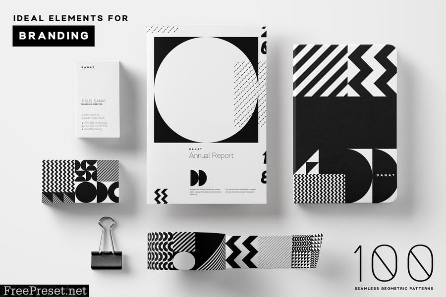 100 seamless geometric patterns