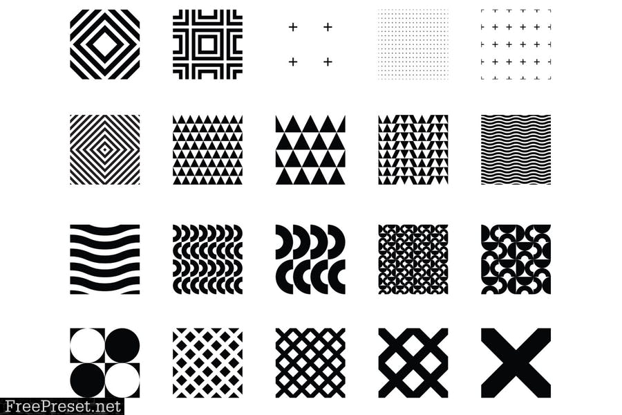 100 seamless geometric patterns