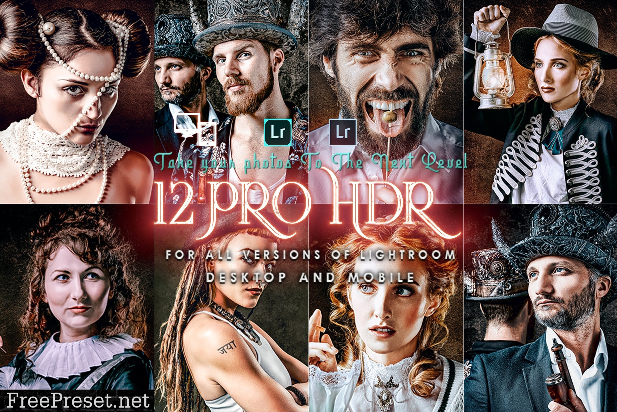 12 PRO HDR Portrait Lightroom Presets
