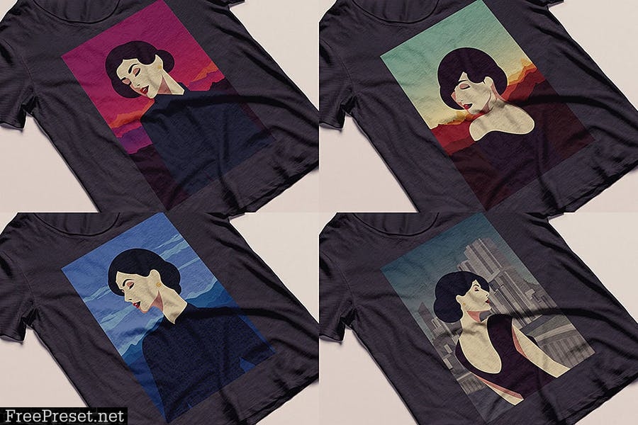 13 RetroGirls T-shirt Vector Designs