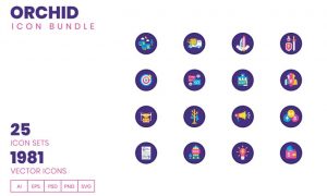 1980+ Icons - Orchid Icon Bundle 3X5VPH