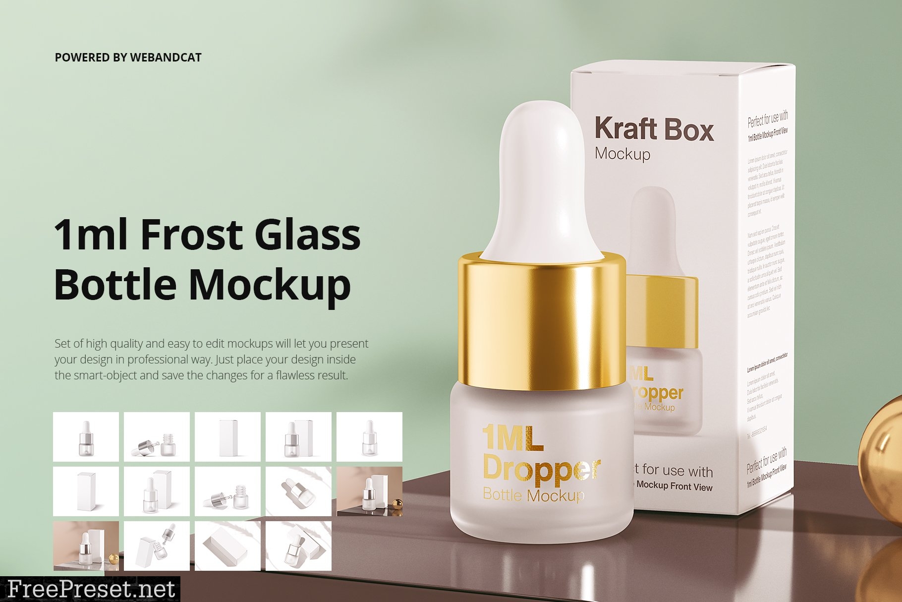 1ml Frost Glass Bottle Mockup 5895497
