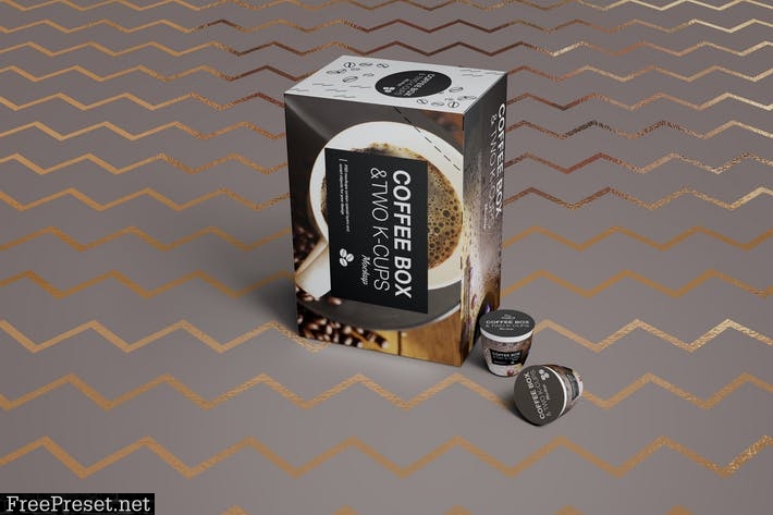 2 K-Cups-Coffee Box Mockup YHJ2VX