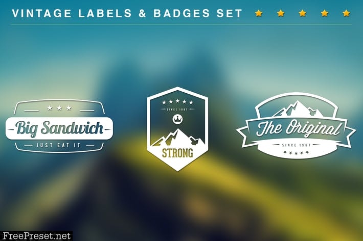 20 Vintage Labels & Badges 4KUL94