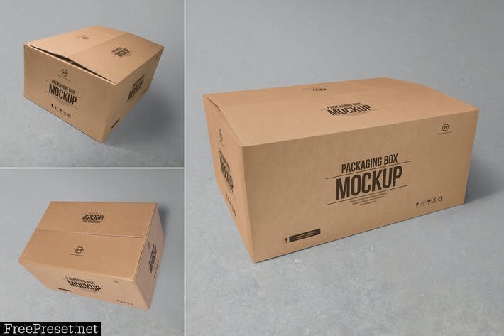 3 cardboard box mockups HR6V48