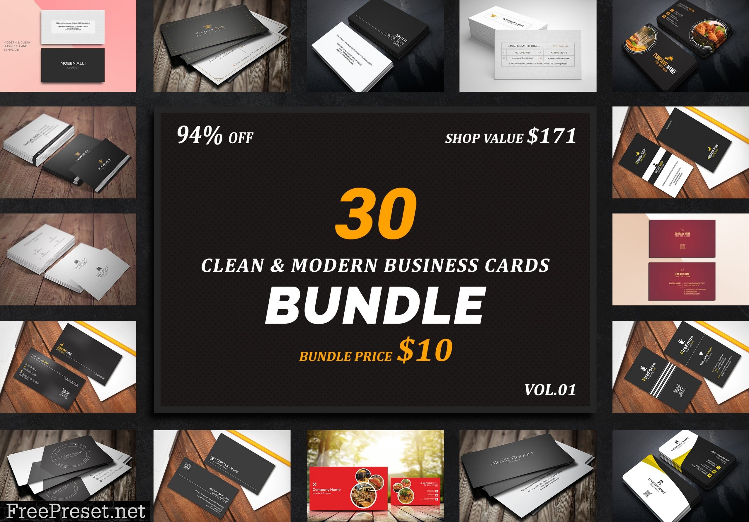 30 Business Cards Bundle 3297958