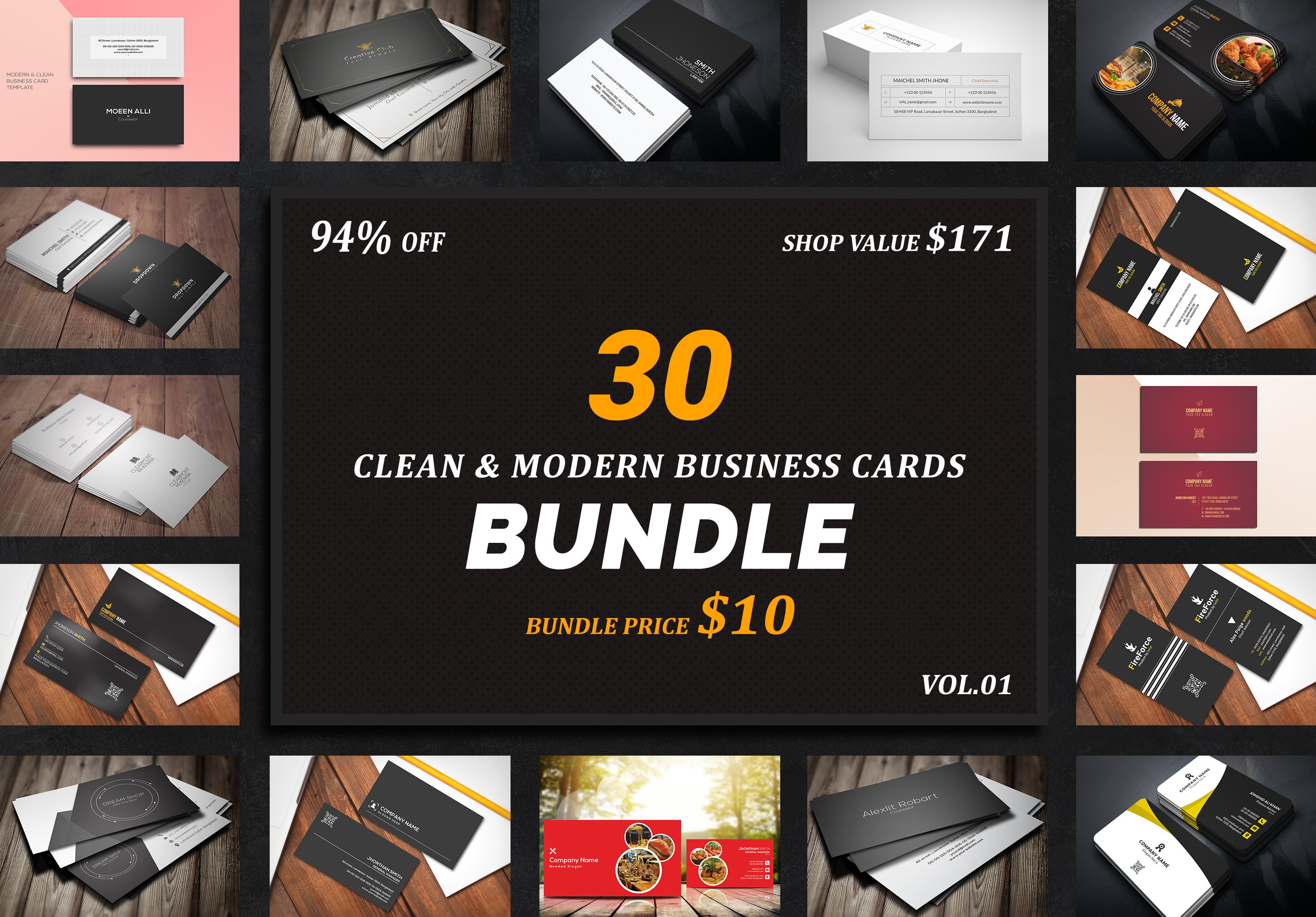 30 Business Cards Bundle 3297958