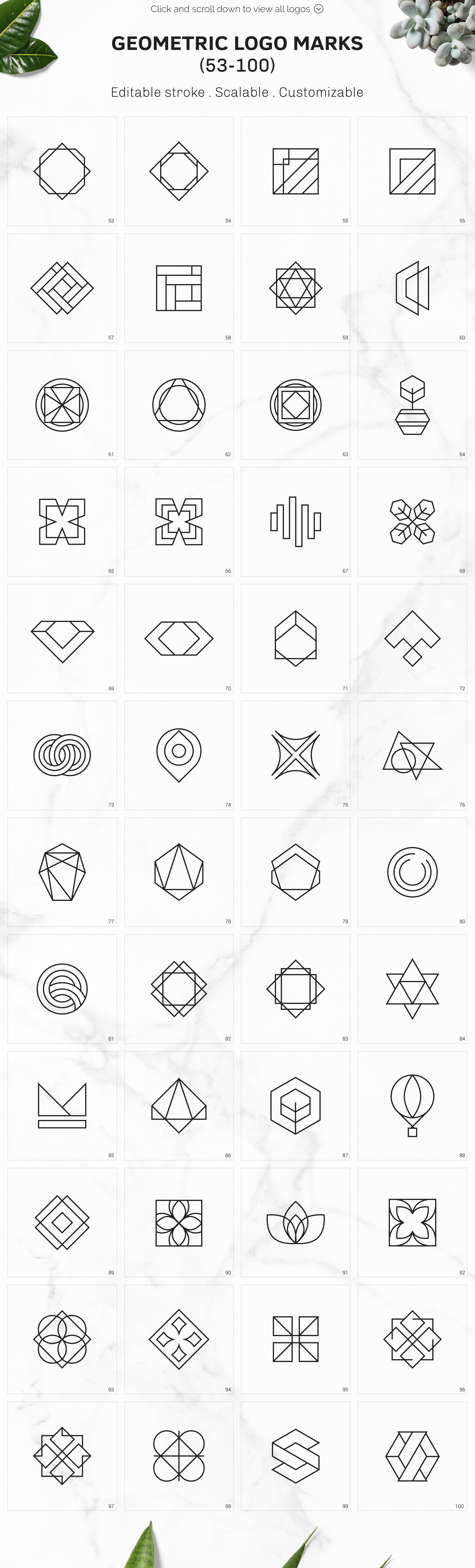 300 Geometric Premade Logo Bundle 3155393