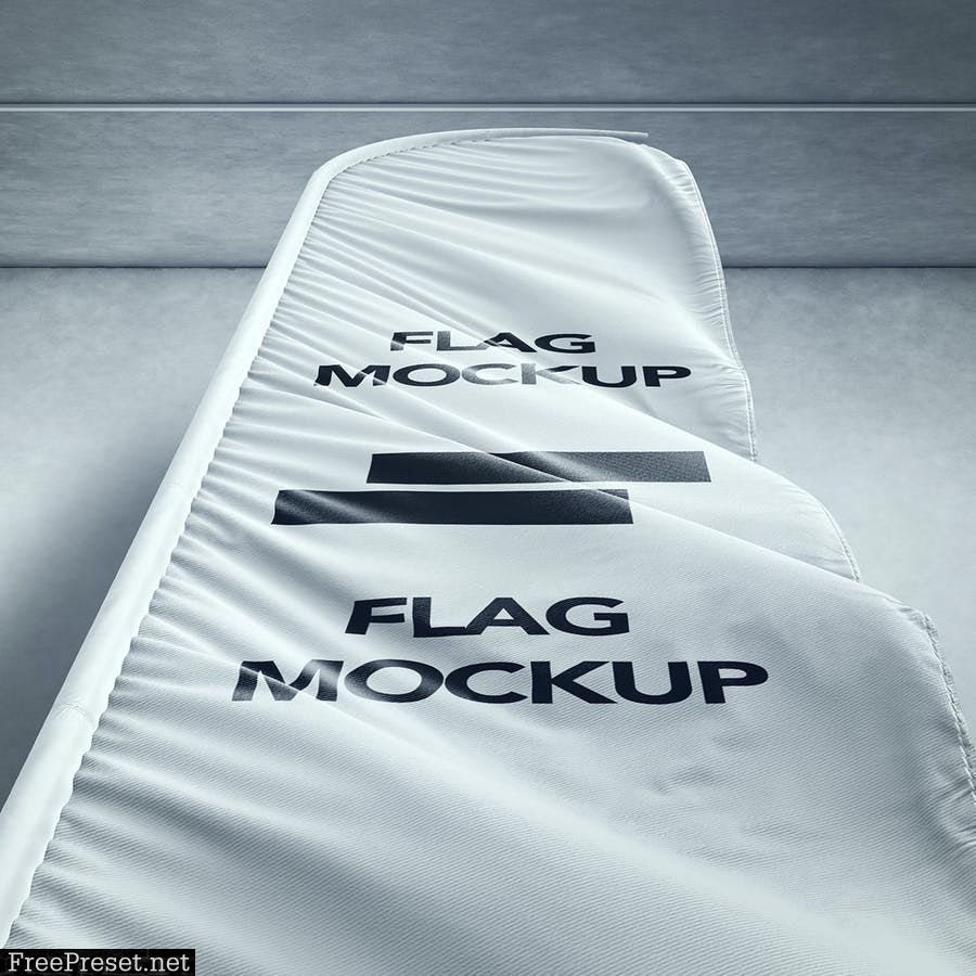 3D Flags Feather / Bow / Sail Flag Mockup LNXWT5