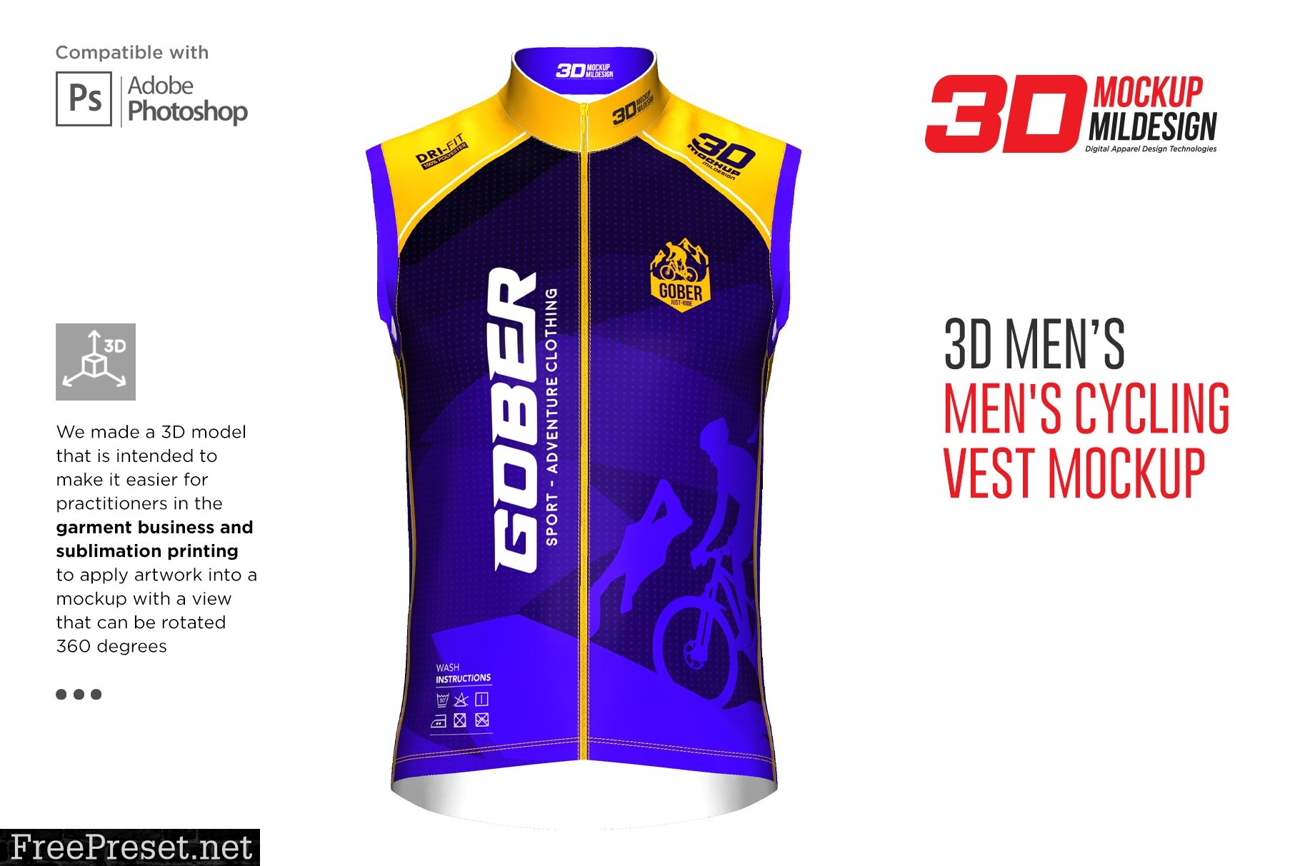 3D Men's Cyling Vest Mockup 5964085