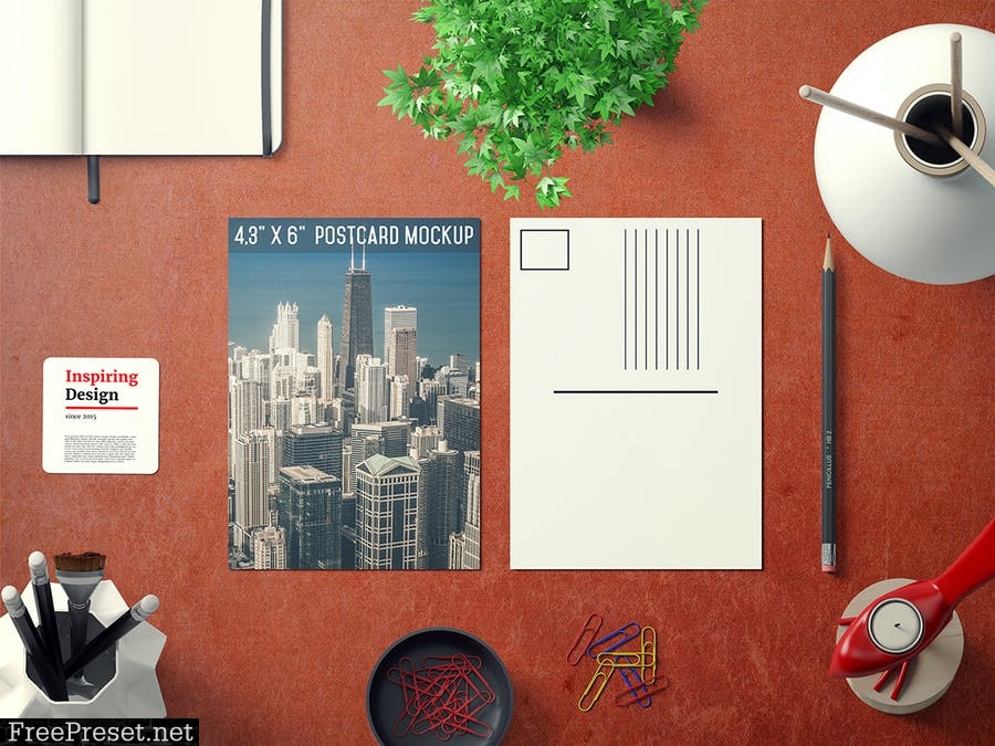 4.3x6'' Postcard Mockup