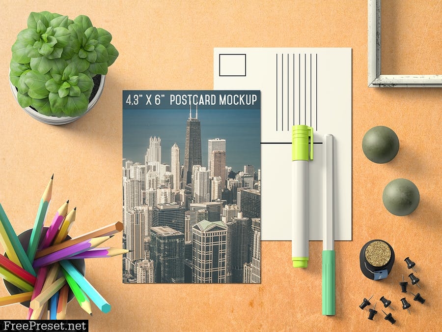 4.3x6'' Postcard Mockup