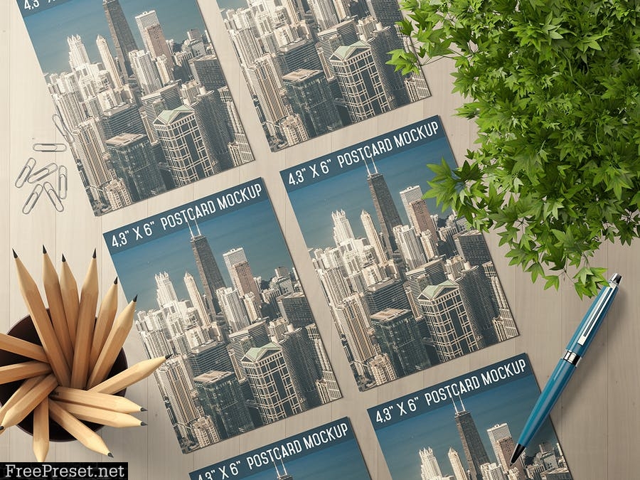 4.3x6'' Postcard Mockup