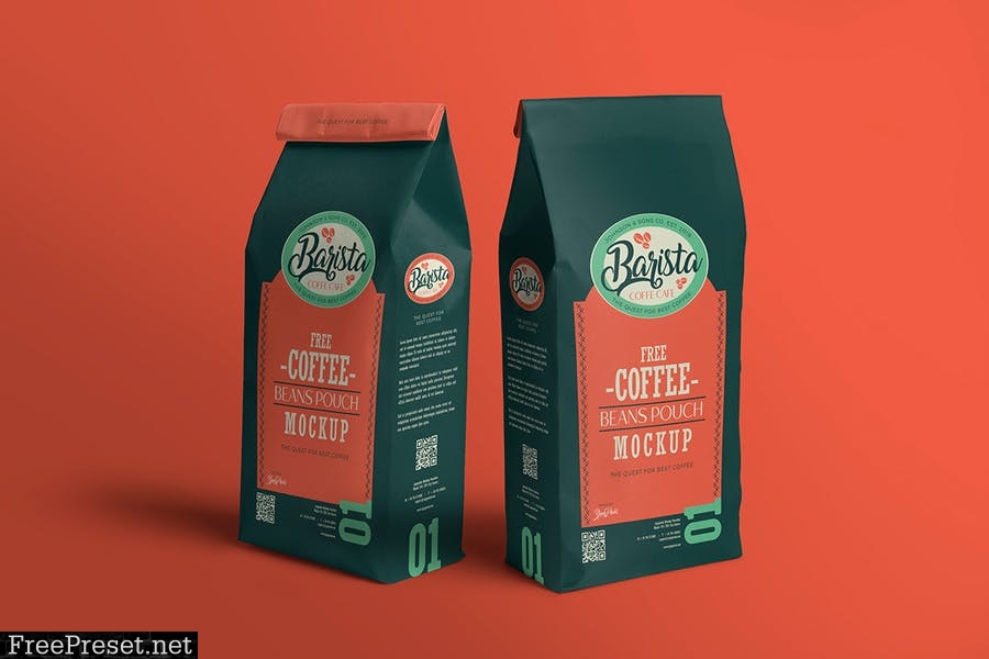 4 Coffee Pouch Mockups 2L9YEM