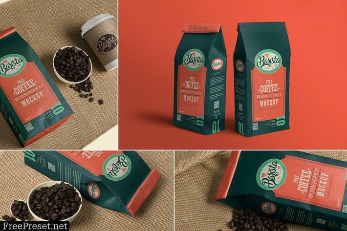 4 Coffee Pouch Mockups 2L9YEM