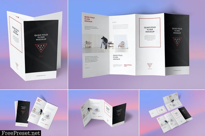 4 Fold Brochure Mockups R93H24