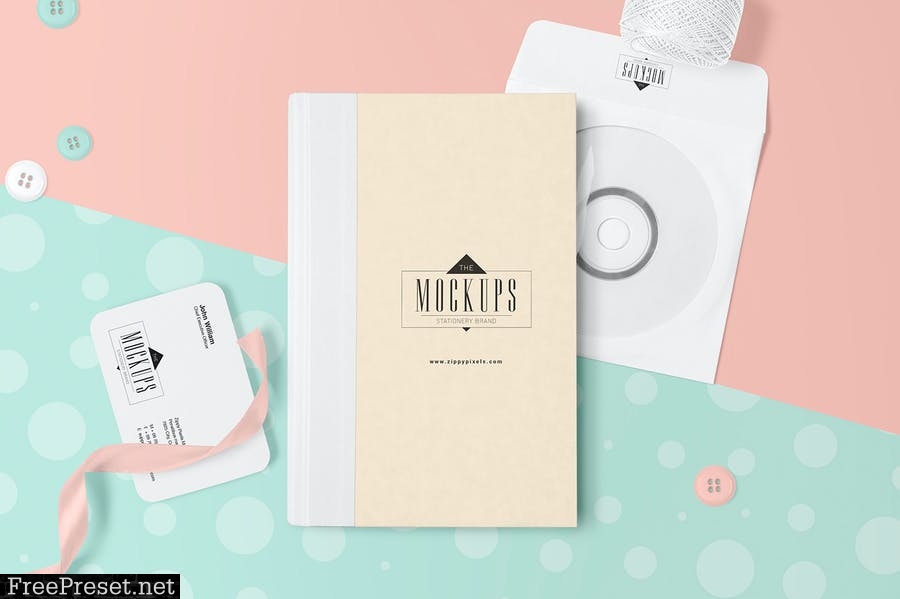 4 Stationery Mockups Scenes