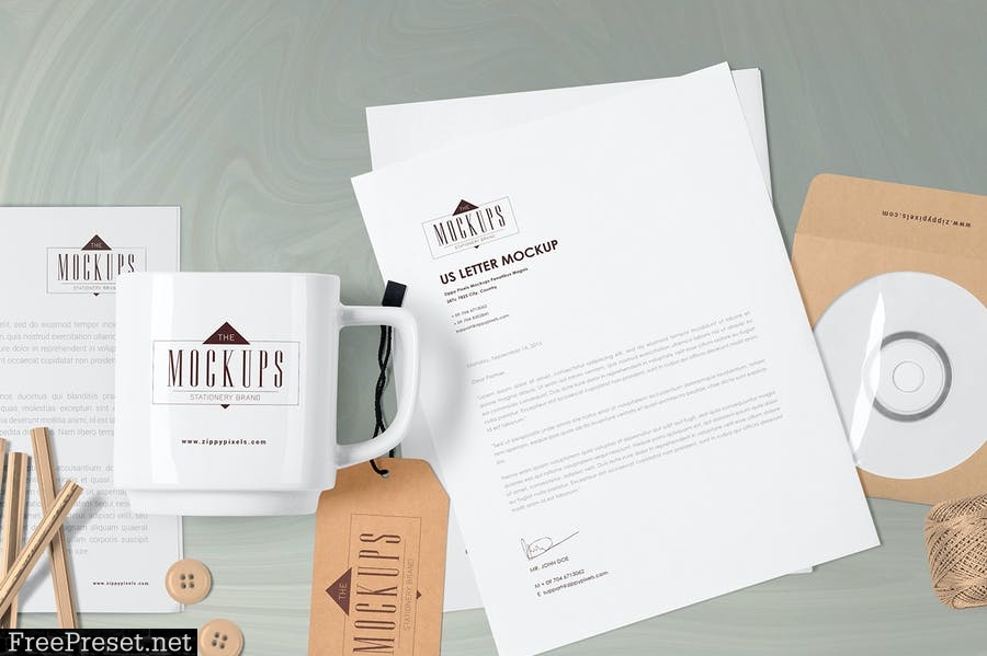 4 Stationery Mockups Scenes