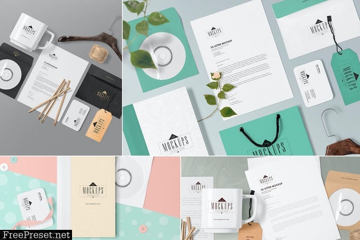 4 Stationery Mockups Scenes