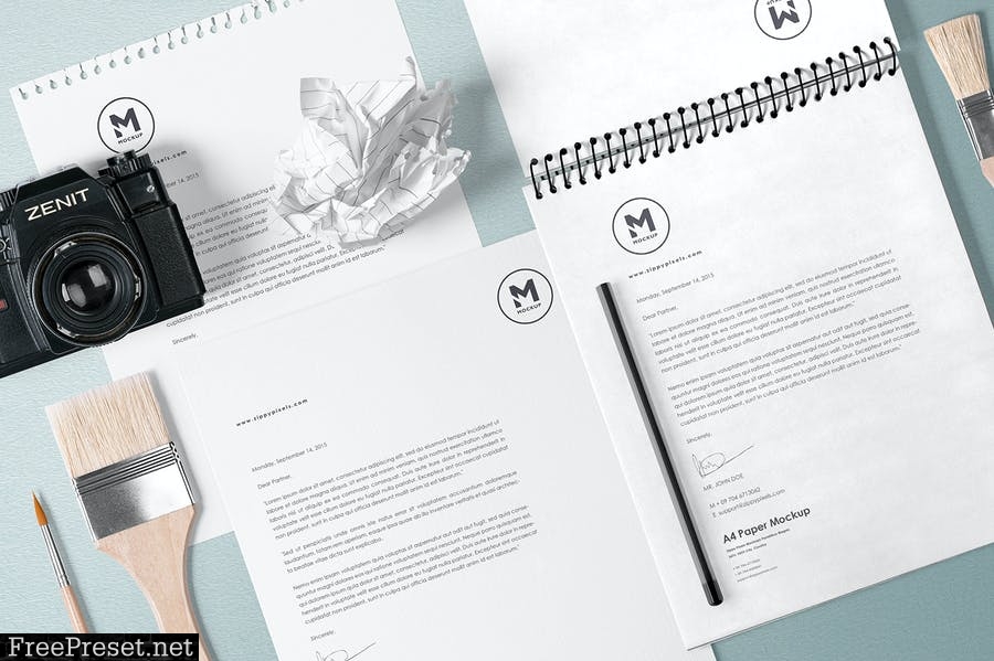 4 Stunning Stationery Mockups Set BD96M6