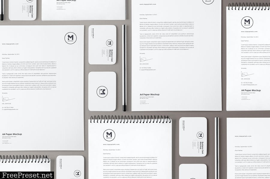 4 Stunning Stationery Mockups Set BD96M6