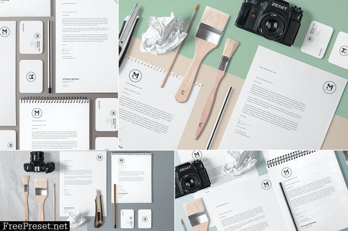 4 Stunning Stationery Mockups Set BD96M6