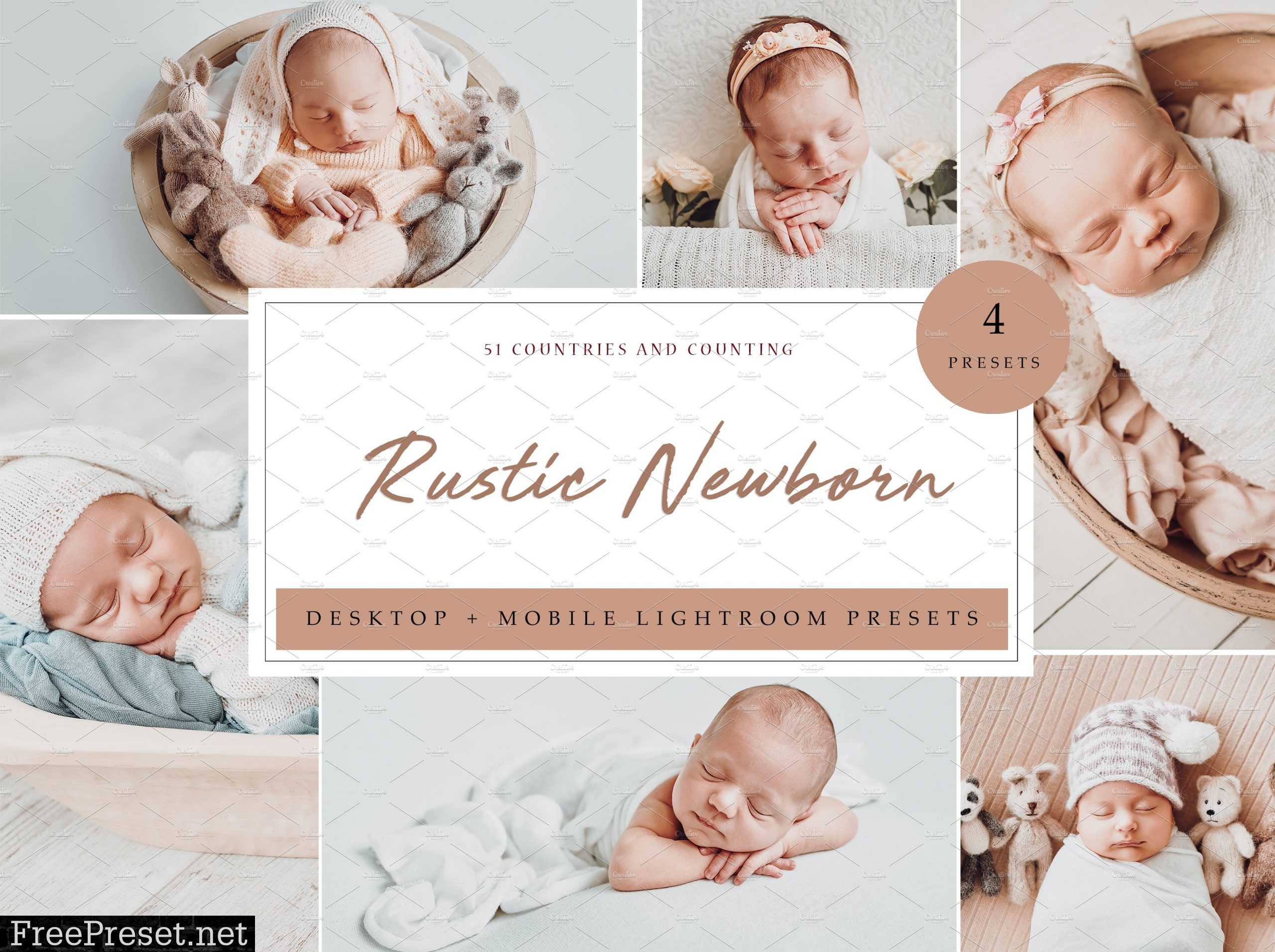 4 x Lightroom Presets Rustic Newborn 5962692