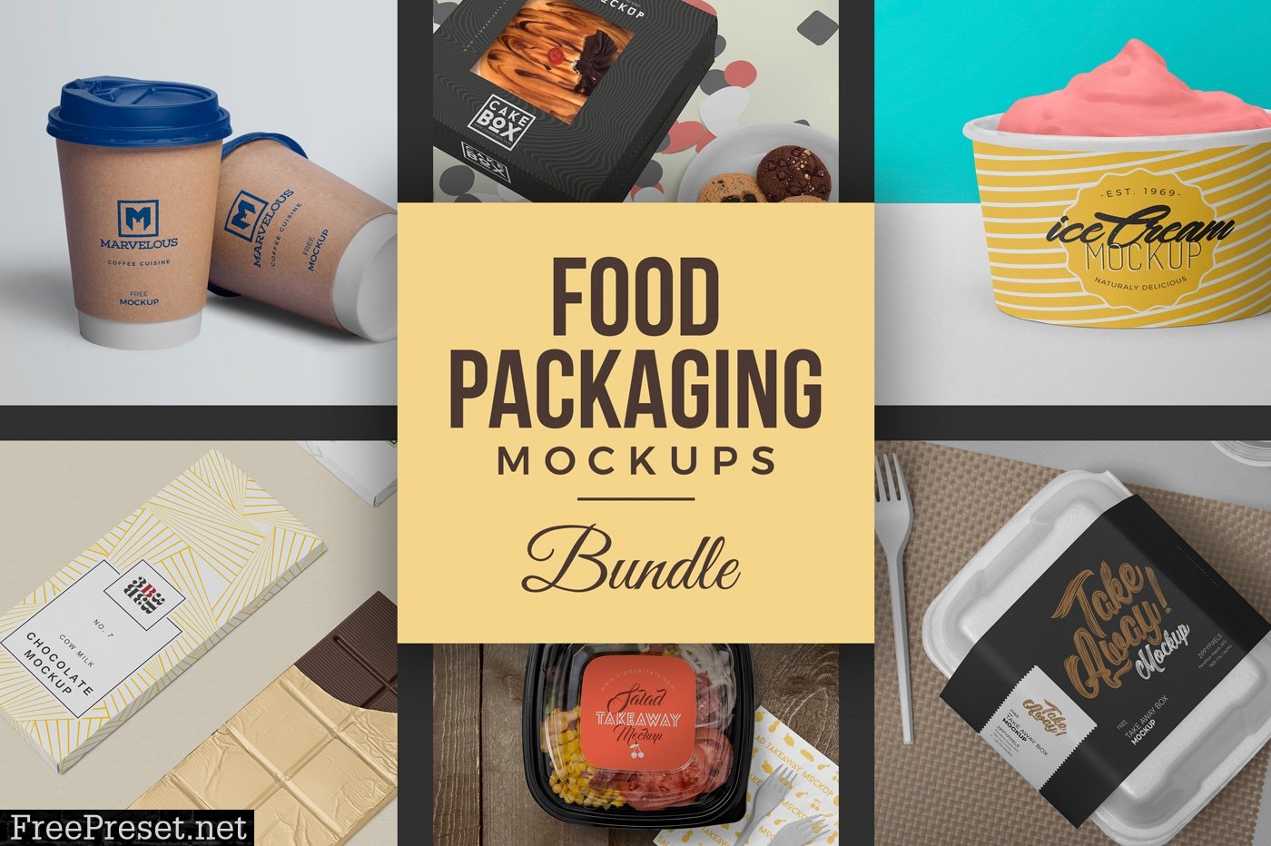 40 Food Packaging Mockups Bundle 2984536