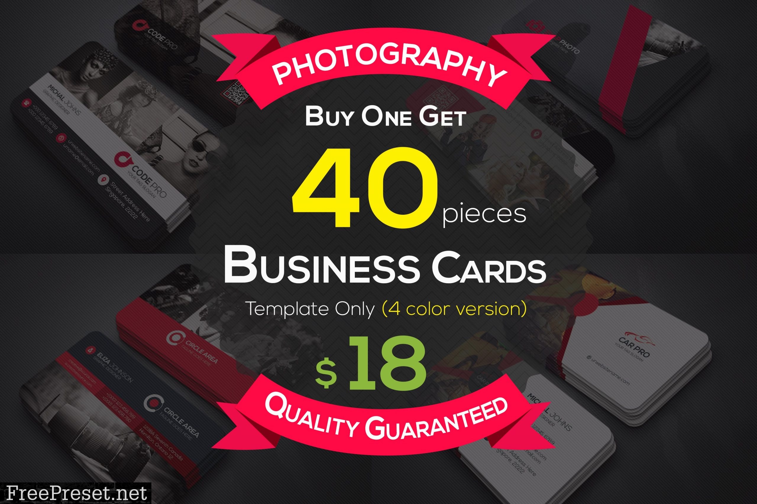 40 Photography Business Cards Bundle 4606406