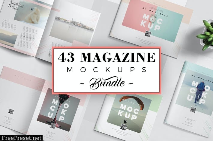 43 Magazine Mockups Bundle 5B6UB8